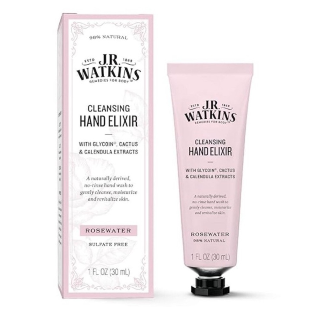 NWT J.R. Watkins Rosewater Cleansing Hand Elixir No Rinse Hand Cleanser Wash